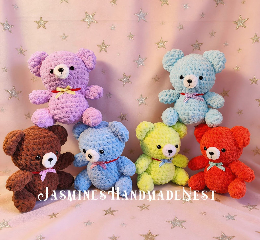 Handmade Crochet Bear Plush | Knitted Bear Doll | Amigurumi Baby Toy