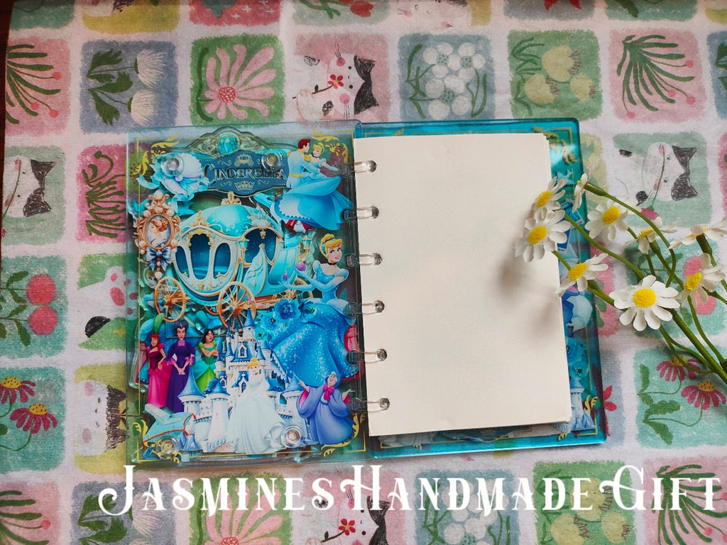 Handmade Kawaii Shake Notebook, Floating Glitter Quicksand Shake Journal, Cute Cartoon Mini Pocket Diary Gift for Girls