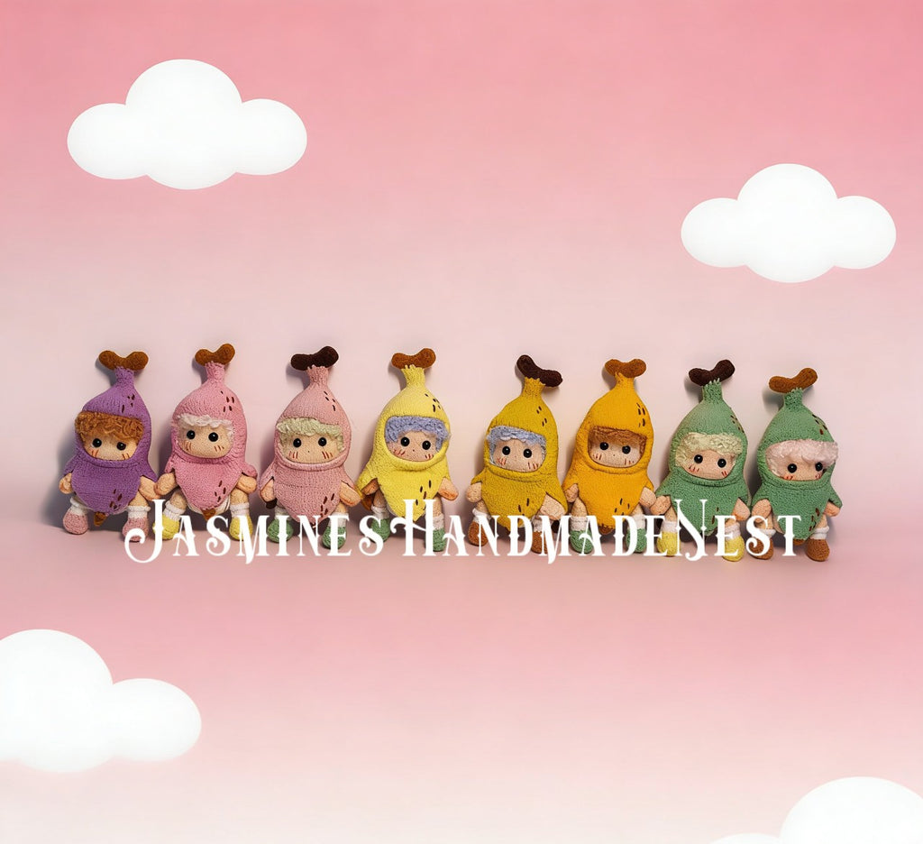 Crochet Banana Character Doll – Soft Plush Toy, Funny Gift