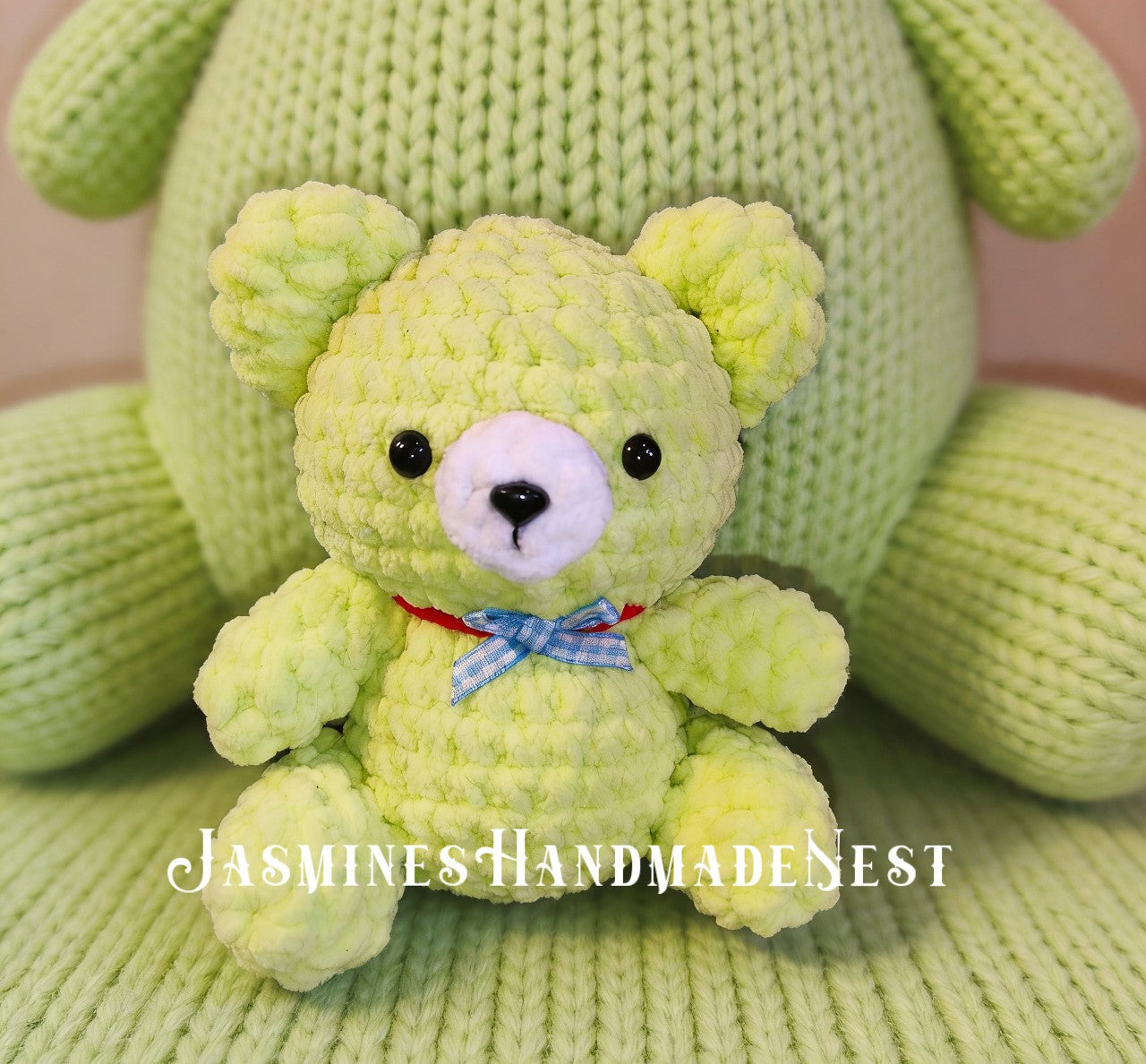 Handmade Crochet Bear Plush | Knitted Bear Doll | Amigurumi Baby Toy