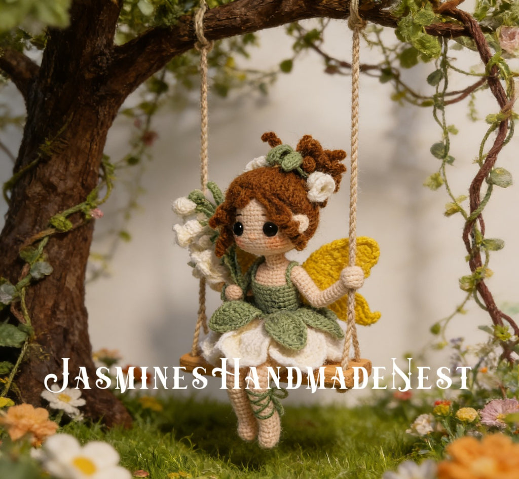 Flower Fairy Dolls Set, Crochet Amigurumi Plush, Lily of the Valley Violet Peony
