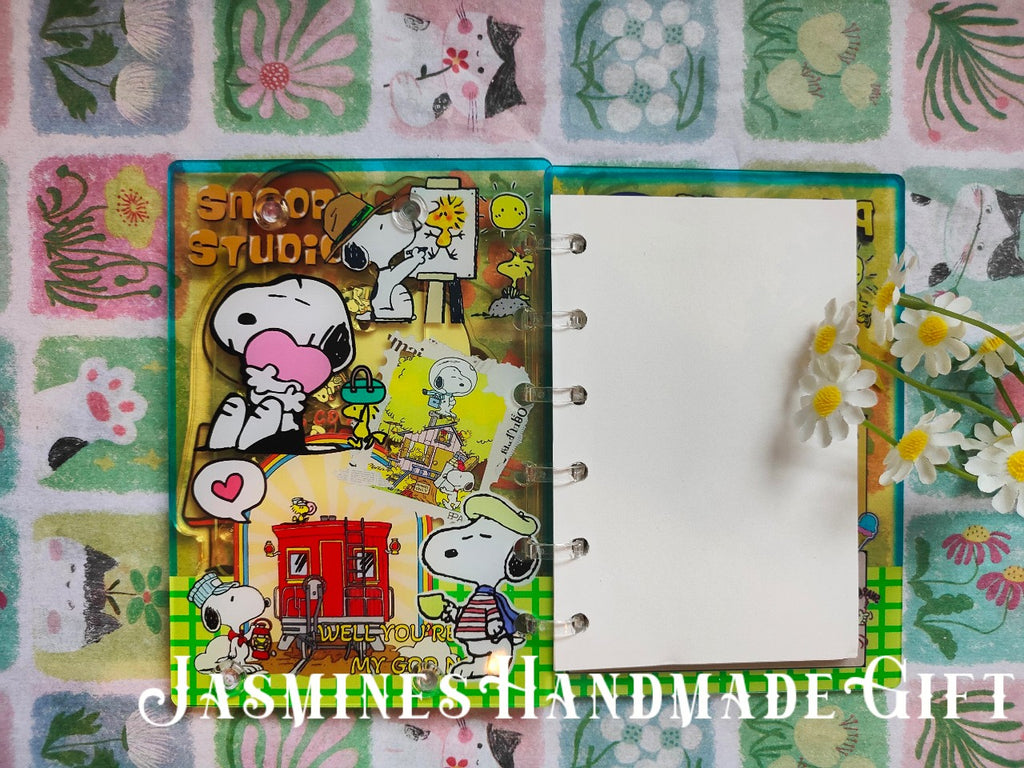 Handmade Kawaii Shake Notebook, Floating Glitter Quicksand Shake Journal, Cute Cartoon Mini Pocket Diary Gift for Girls