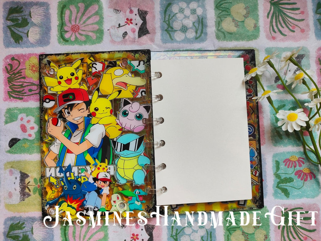 Handmade Kawaii Shake Notebook, Floating Glitter Quicksand Shake Journal, Cute Cartoon Mini Pocket Diary Gift for Girls