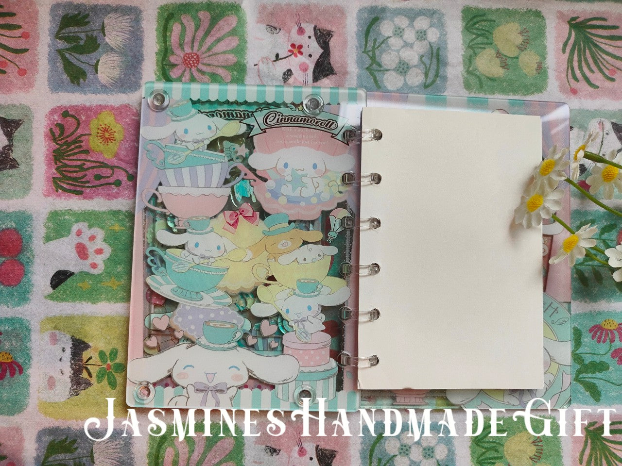 Handmade Kawaii Shake Notebook, Floating Glitter Quicksand Shake Journal, Cute Cartoon Mini Pocket Diary Gift for Girls