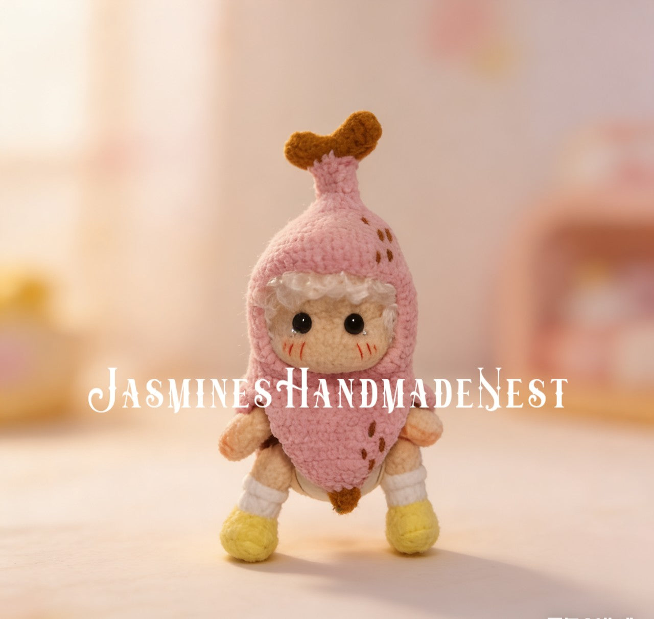 Crochet Banana Character Doll – Soft Plush Toy, Funny Gift