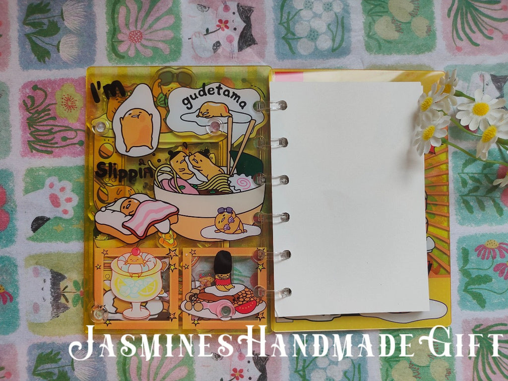 Handmade Kawaii Shake Notebook, Floating Glitter Quicksand Shake Journal, Cute Cartoon Mini Pocket Diary Gift for Girls