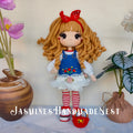 Handmade Crochet Rose Girl Doll – Adorable Amigurumi Plush Toy with Cute Flower Dress, Soft Knitted Doll, Playful and Sweet Gift for Kids, Birthday Present, Nursery Decor, Unique Collectible for Children and Doll Lovers