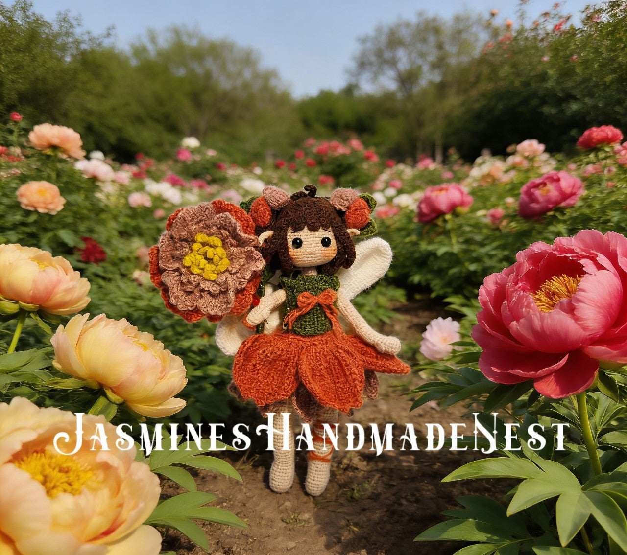 Flower Fairy Dolls Set, Crochet Amigurumi Plush, Lily of the Valley Violet Peony