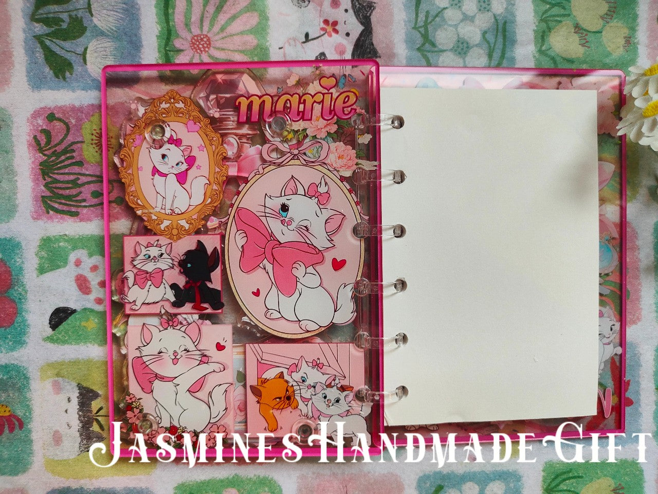Handmade Kawaii Shake Notebook, Floating Glitter Quicksand Shake Journal, Cute Cartoon Mini Pocket Diary Gift for Girls
