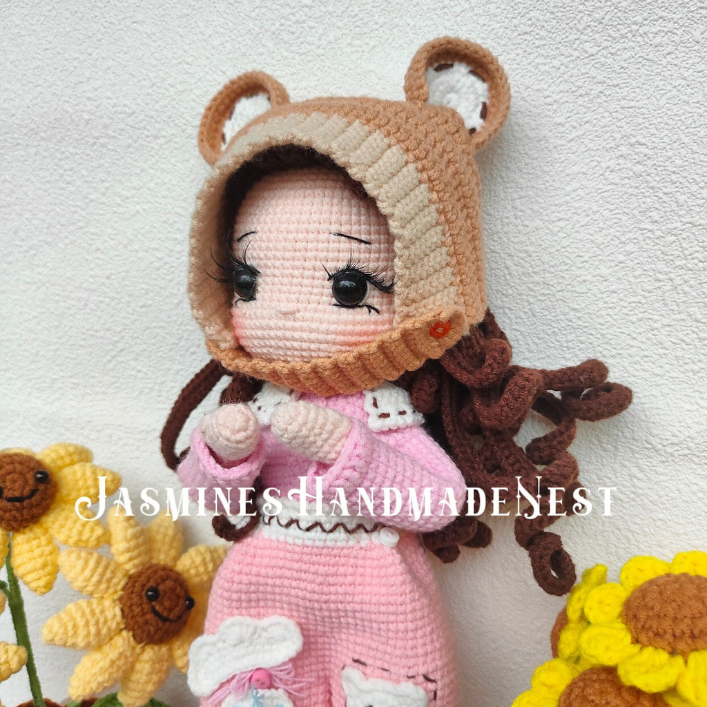 Lulu Holiday Edition – Handmade Crochet Plush Doll, Festive Soft Toy Gift for Kids, Cute Amigurumi Room Decor, Perfect for Christmas or Seasonal Display