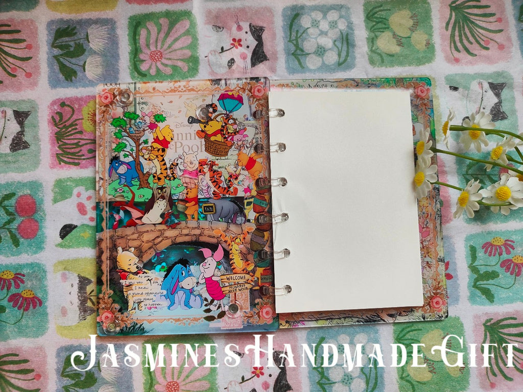 Handmade Kawaii Shake Notebook, Floating Glitter Quicksand Shake Journal, Cute Cartoon Mini Pocket Diary Gift for Girls