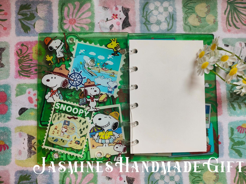 Handmade Kawaii Shake Notebook, Floating Glitter Quicksand Shake Journal, Cute Cartoon Mini Pocket Diary Gift for Girls