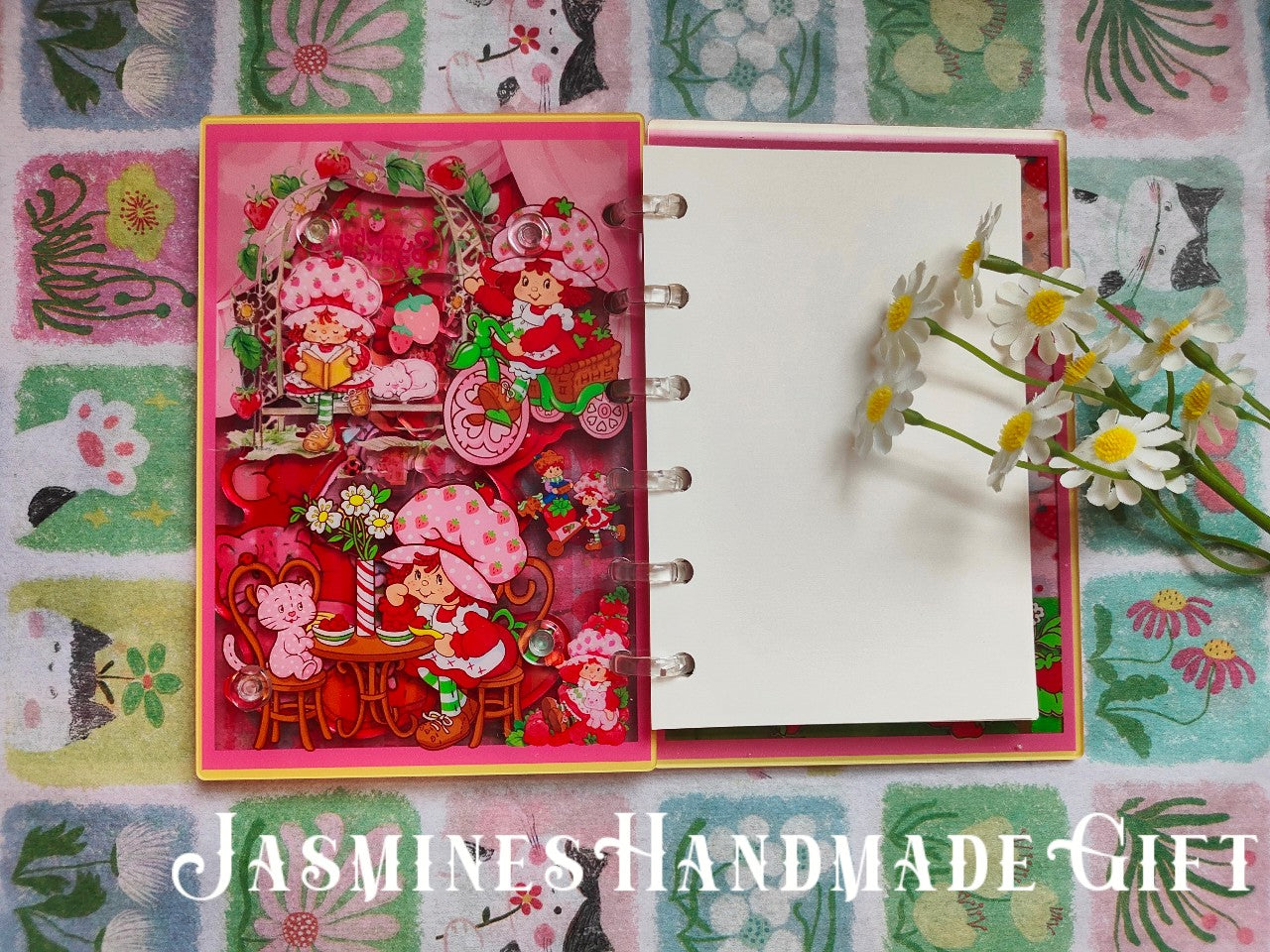 Handmade Kawaii Shake Notebook, Floating Glitter Quicksand Shake Journal, Cute Cartoon Mini Pocket Diary Gift for Girls