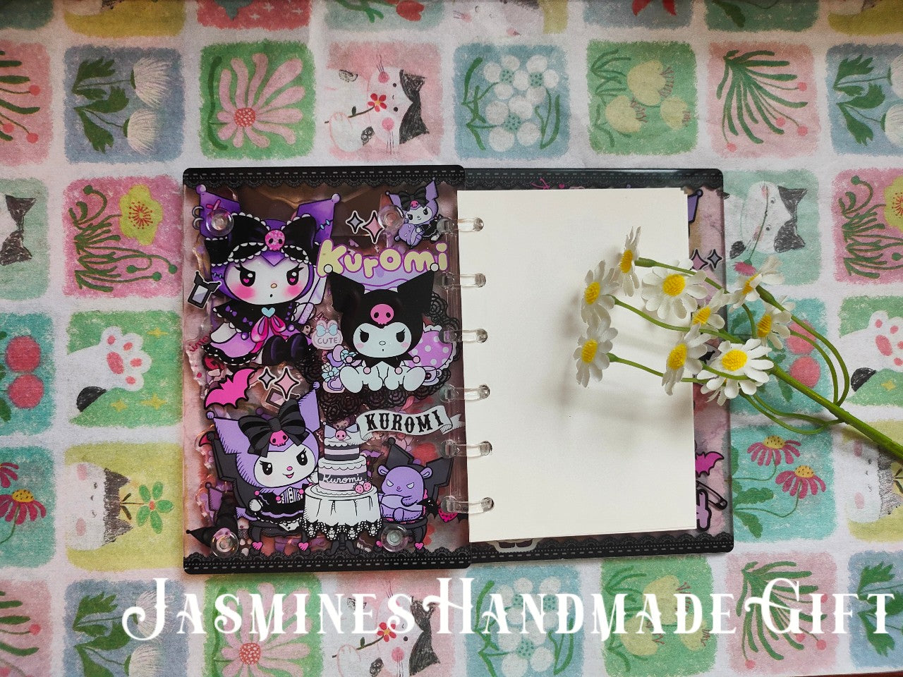 Handmade Kawaii Shake Notebook, Floating Glitter Quicksand Shake Journal, Cute Cartoon Mini Pocket Diary Gift for Girls
