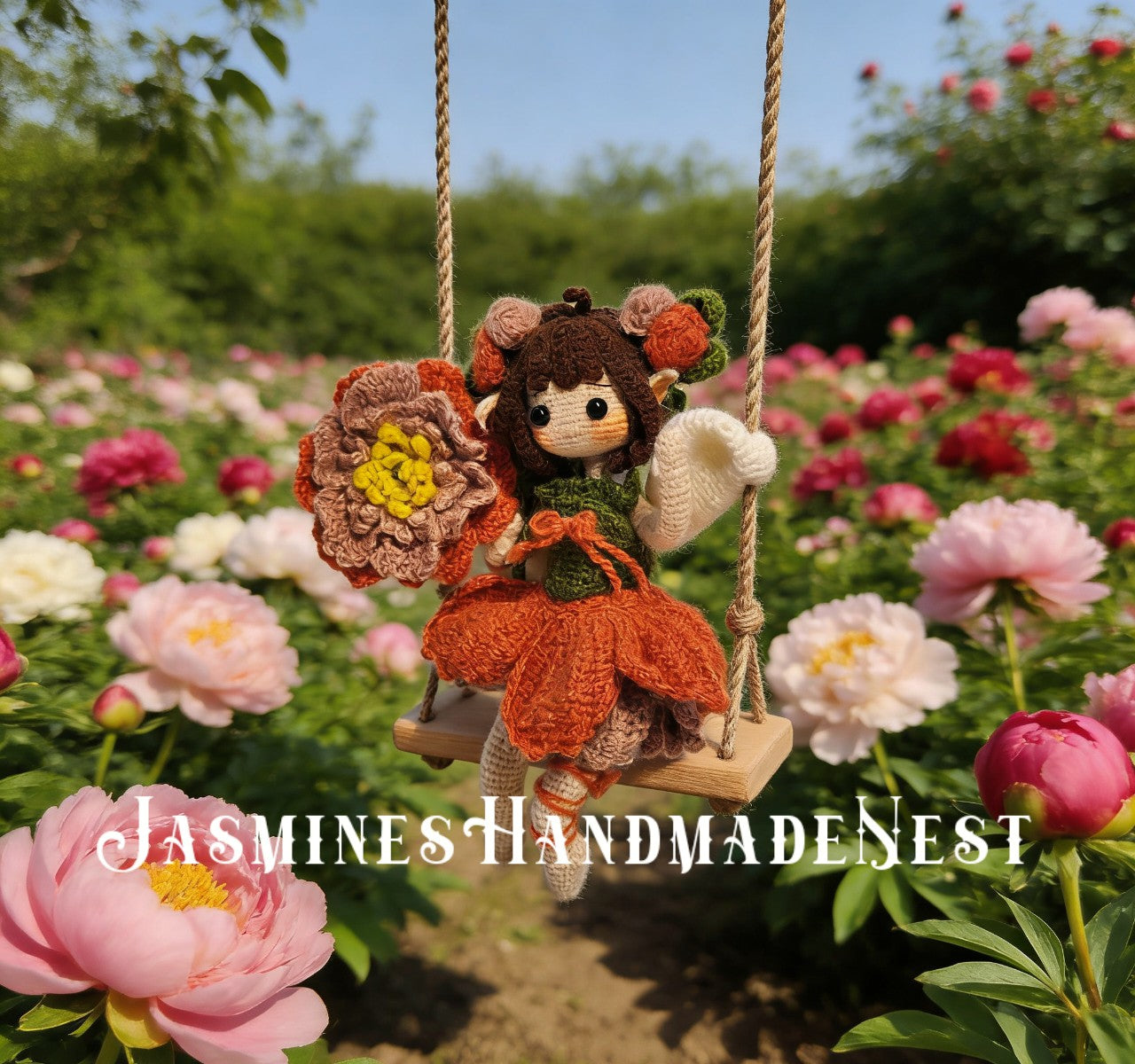 Flower Fairy Dolls Set, Crochet Amigurumi Plush, Lily of the Valley Violet Peony