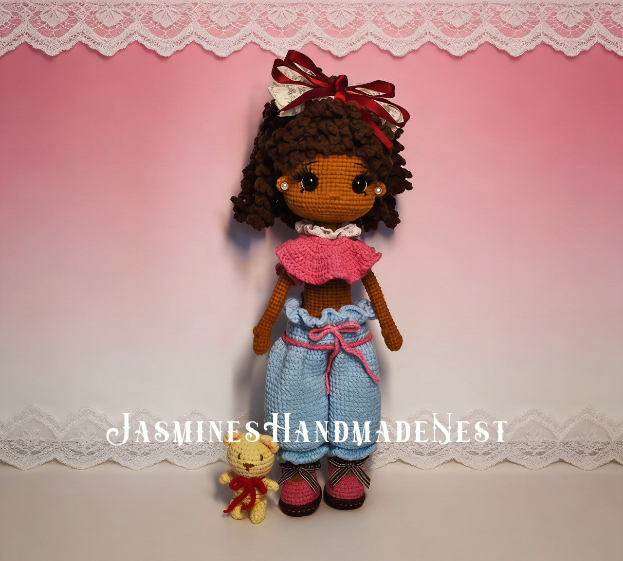 Handmade Crochet Fashion Doll – Valentine’s Gift, Home Decor