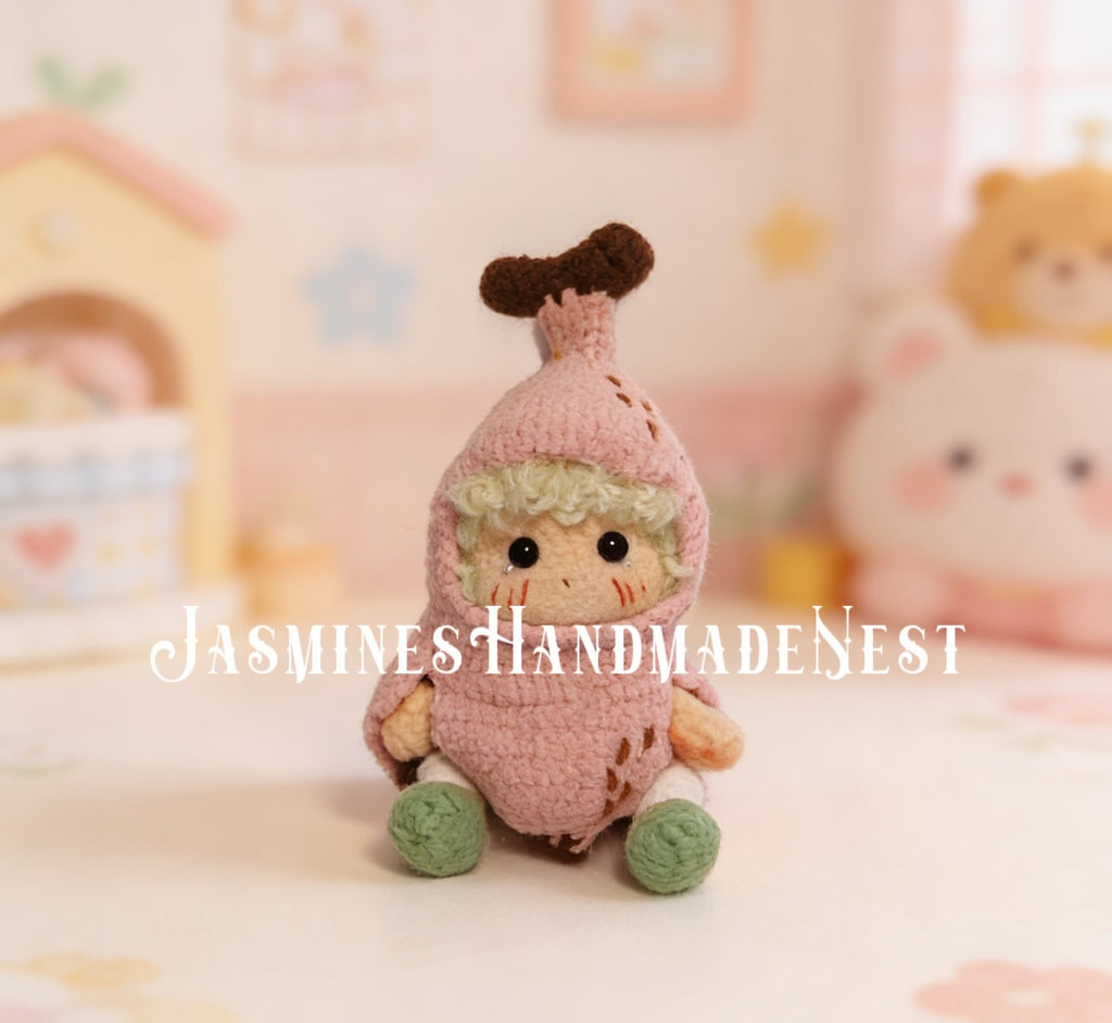Crochet Banana Character Doll – Soft Plush Toy, Funny Gift