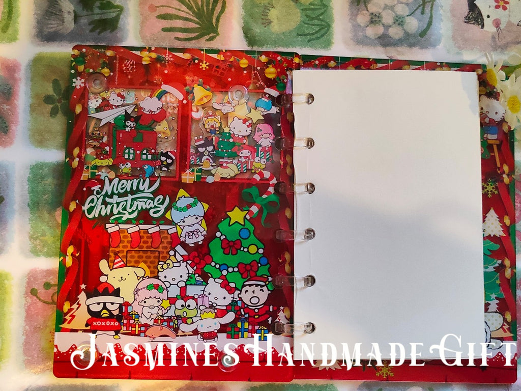 Handmade Kawaii Shake Notebook, Floating Glitter Quicksand Shake Journal, Cute Cartoon Mini Pocket Diary Gift for Girls