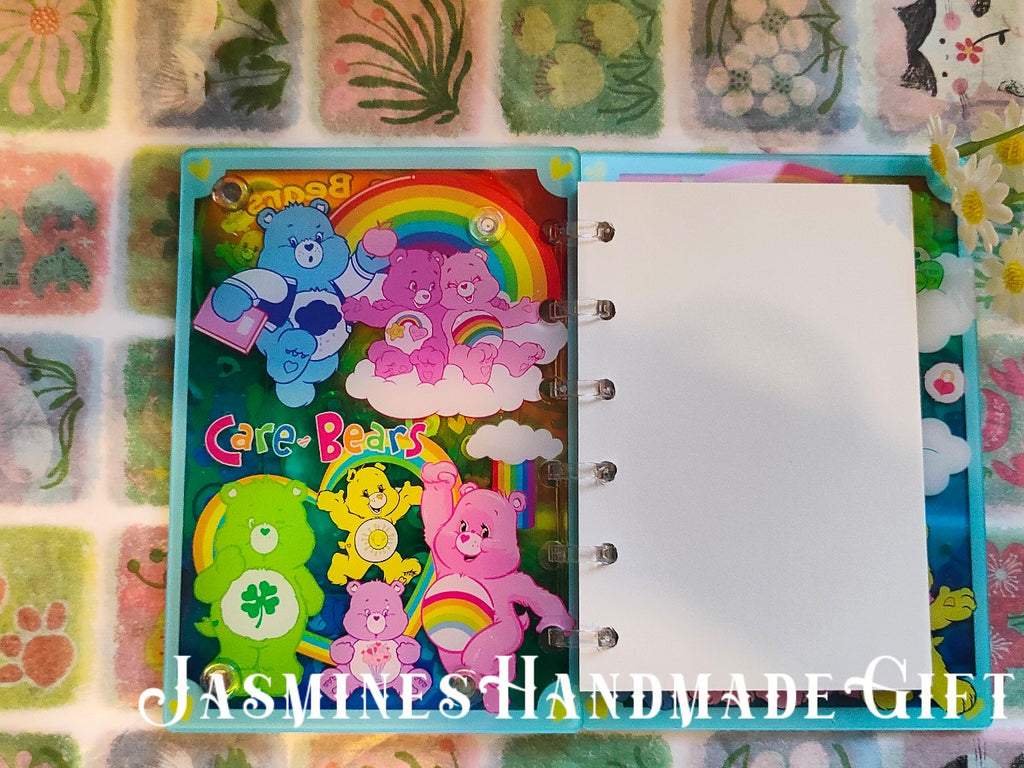 Handmade Kawaii Shake Notebook, Floating Glitter Quicksand Shake Journal, Cute Cartoon Mini Pocket Diary Gift for Girls