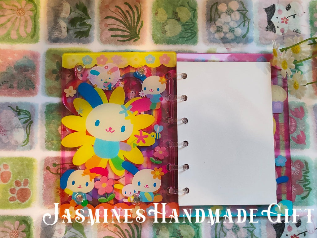 Handmade Kawaii Shake Notebook, Floating Glitter Quicksand Shake Journal, Cute Cartoon Mini Pocket Diary Gift for Girls