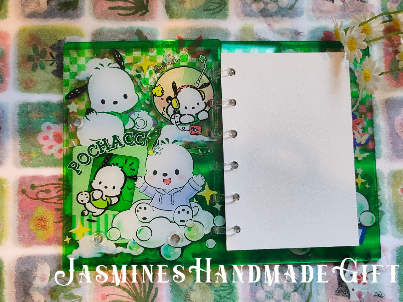 Handmade Kawaii Shake Notebook, Floating Glitter Quicksand Shake Journal, Cute Cartoon Mini Pocket Diary Gift for Girls