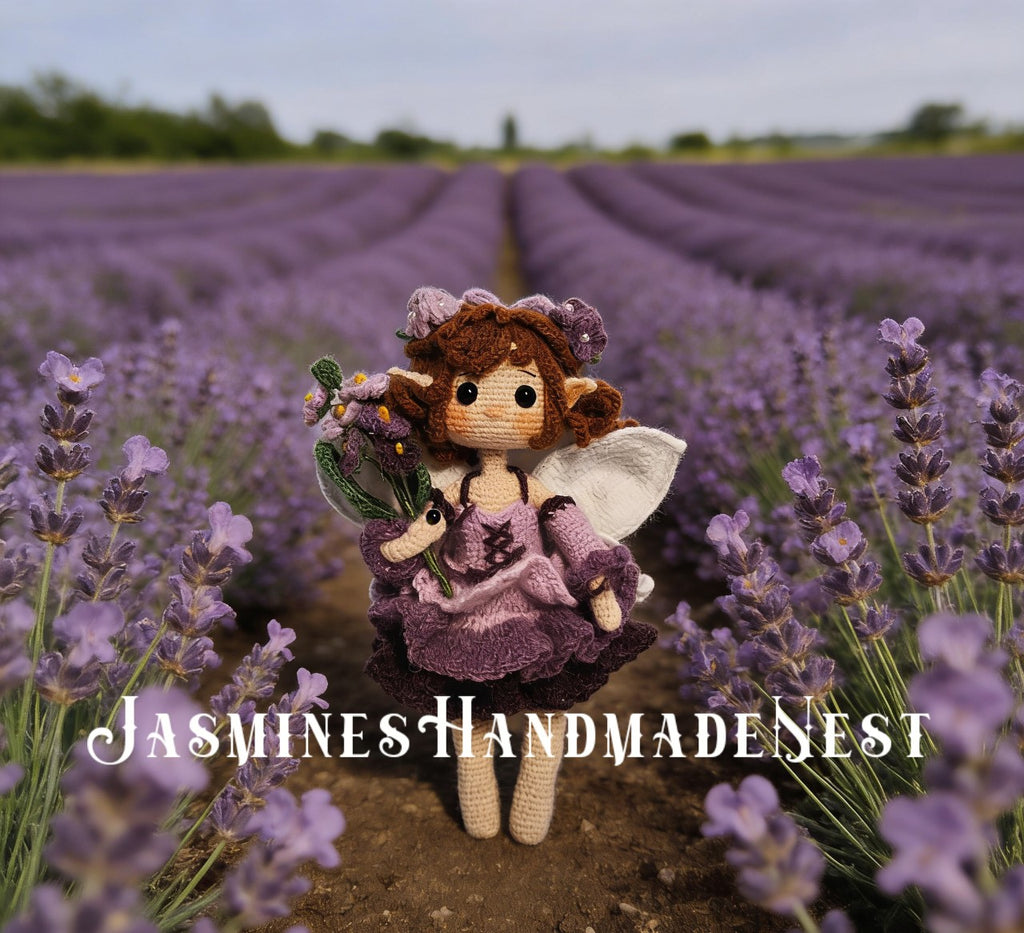 Flower Fairy Dolls Set, Crochet Amigurumi Plush, Lily of the Valley Violet Peony