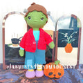 Handmade Frankenstein Doll – Classic Stitched Design with Retro Hues, Halloween Decor, Ideal Birthday Gift for Him, Dark-Chic Trendy Toy