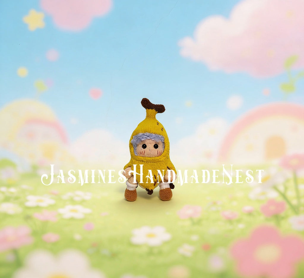 Crochet Banana Character Doll – Soft Plush Toy, Funny Gift