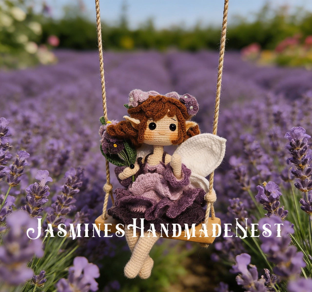 Flower Fairy Dolls Set, Crochet Amigurumi Plush, Lily of the Valley Violet Peony