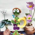Handmade Crochet Frog Plush – Cute Amigurumi Beach Frog Toy, Soft Stuffed Animal with Sun Hat, Summer Gift for Kids, Coastal Nursery Décor