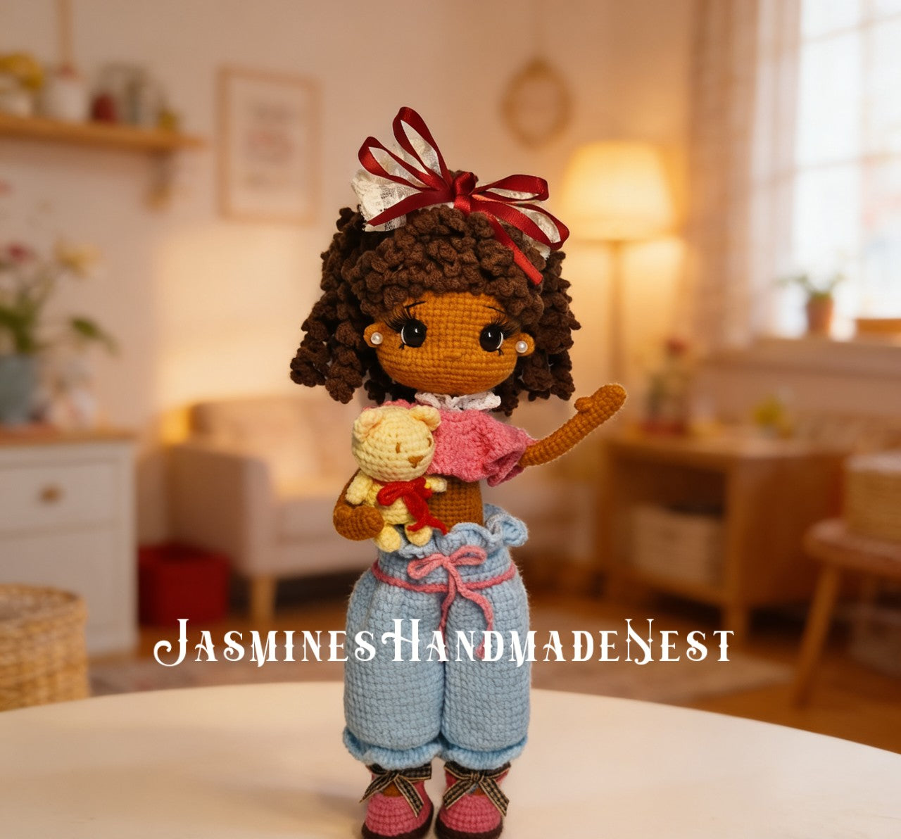 Handmade Crochet Fashion Doll – Valentine’s Gift, Home Decor