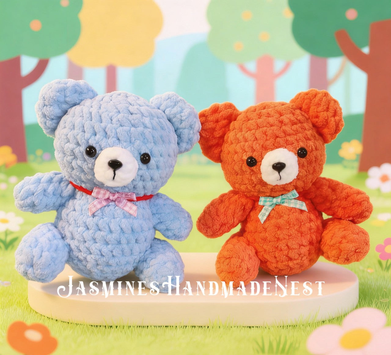 Handmade Crochet Bear Plush | Knitted Bear Doll | Amigurumi Baby Toy