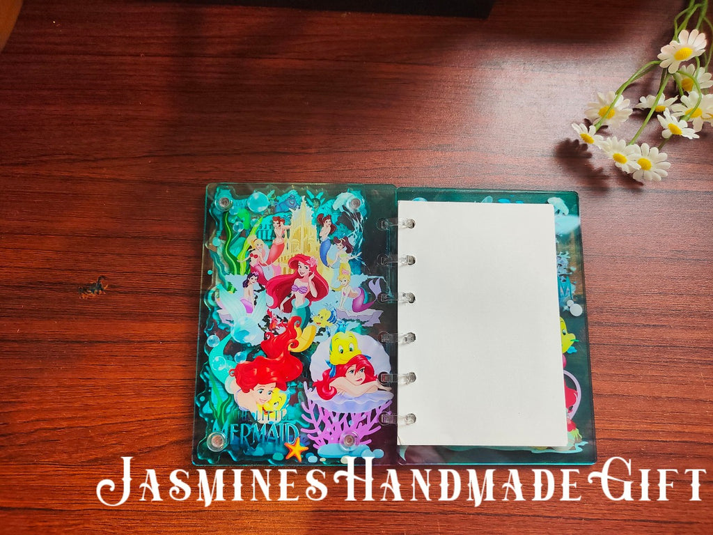 Handmade Kawaii Shake Notebook, Floating Glitter Quicksand Shake Journal, Cute Cartoon Mini Pocket Diary Gift for Girls