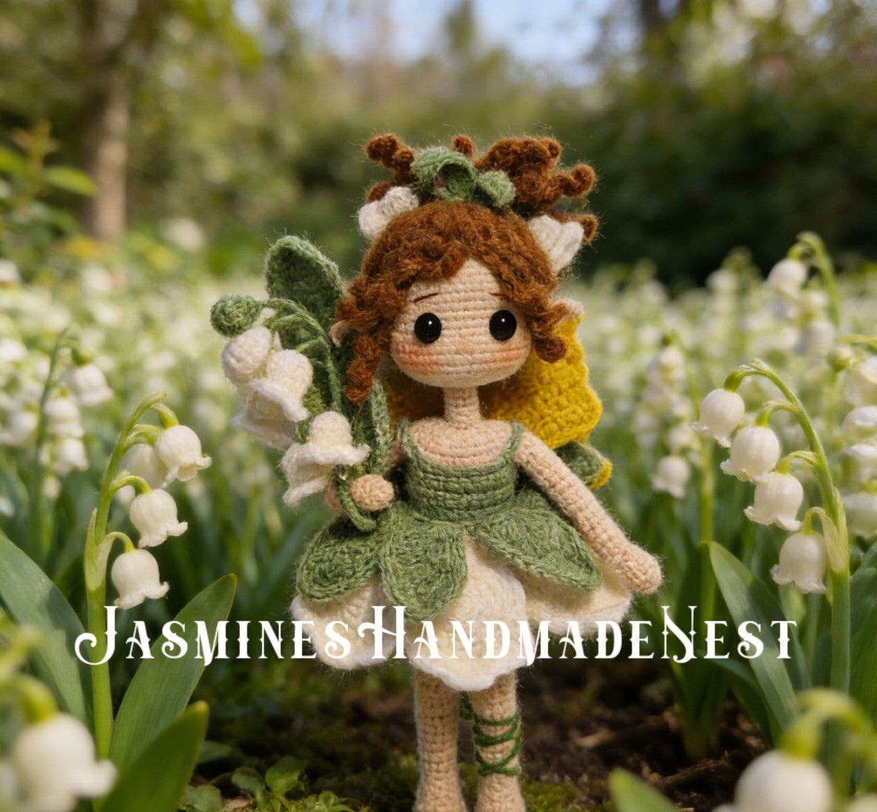 Flower Fairy Dolls Set, Crochet Amigurumi Plush, Lily of the Valley Violet Peony