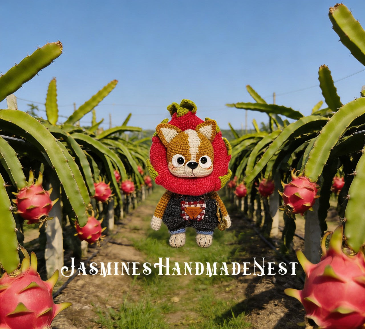 Handmade Crochet Fruit Animal Dolls – Amigurumi Plush Toys, Dragon Fruit Dog, Watermelon Pig, Kiwi Monkey, Pineapple Leopard Gift