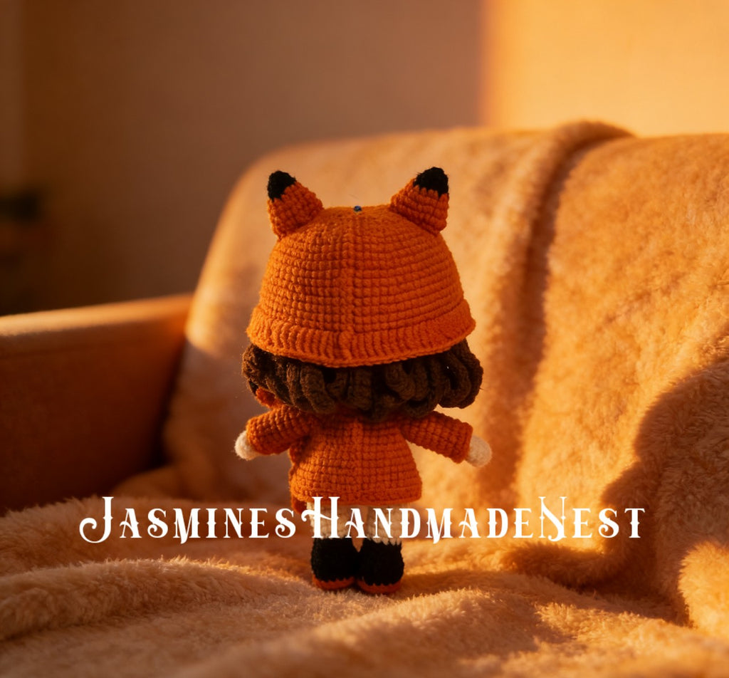 Handmade Crochet Bunny, Fox, Fawn, Pig & Bear Dolls – Amigurumi Woodland Animal Plush Set, Cute Handmade Gift for Kids & Girls