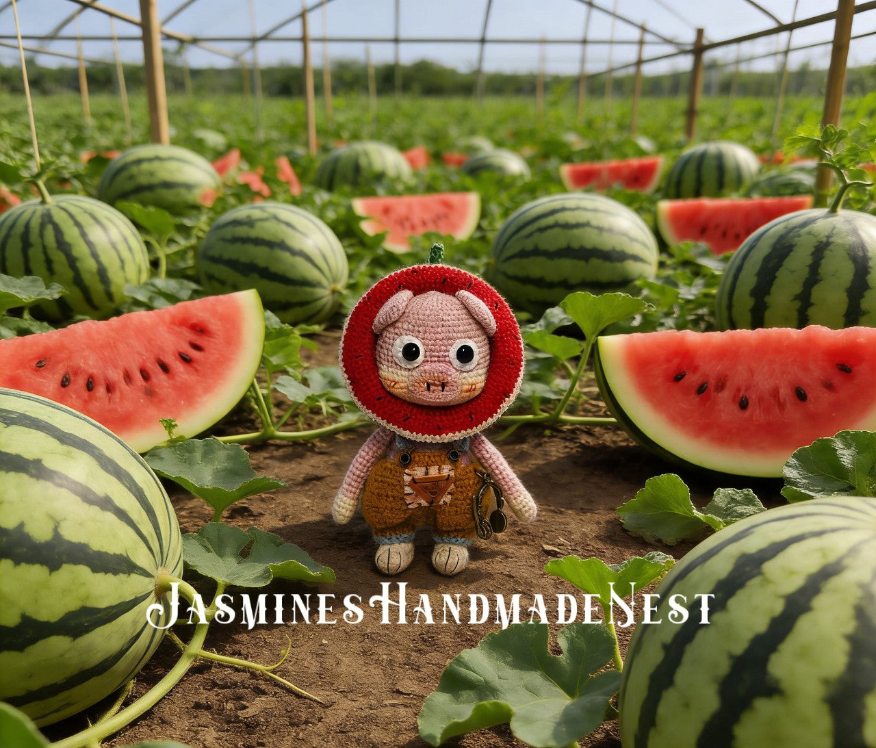 Handmade Crochet Fruit Animal Dolls – Amigurumi Plush Toys, Dragon Fruit Dog, Watermelon Pig, Kiwi Monkey, Pineapple Leopard Gift