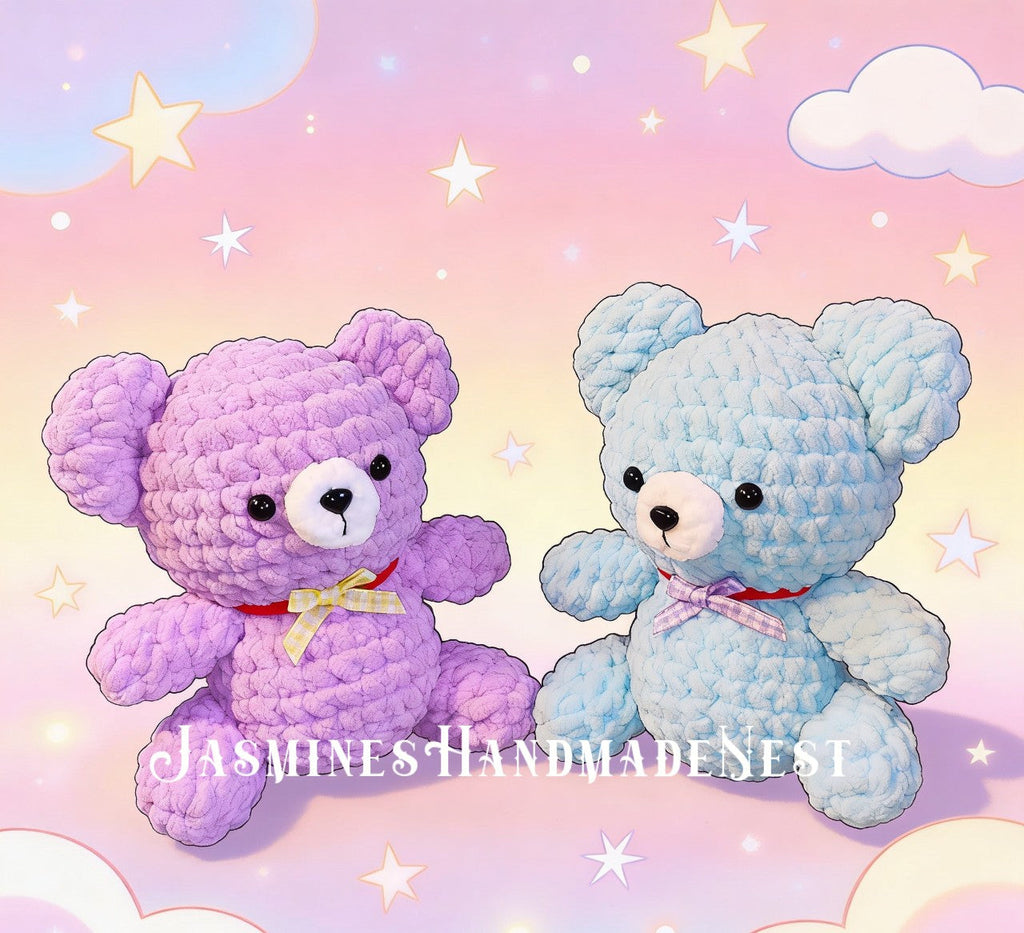 Handmade Crochet Bear Plush | Knitted Bear Doll | Amigurumi Baby Toy